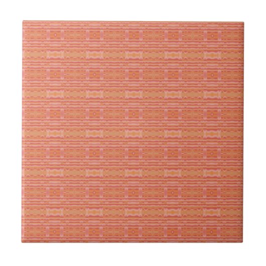 Apricot Mango Textured Geometric Tile Fliese (Vorderseite)