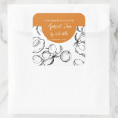 Apricot-Marmelade-Label aus schwarzem und weißem M Quadratischer Aufkleber (Tasche)