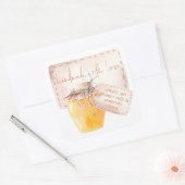 Apricot-Marmelade-Label hausgemacht mit Liebe Quadratischer Aufkleber (Umschlag)