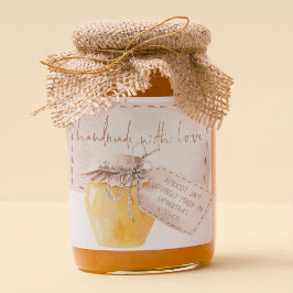 Apricot-Marmelade-Label hausgemacht mit Liebe Quadratischer Aufkleber
