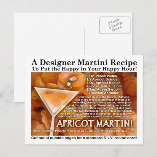 Apricot Martini Rezept Postkarte (Vorne/Hinten)