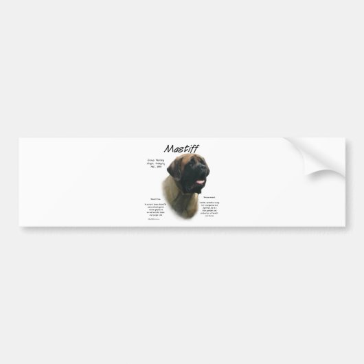 Apricot Mastiff Geschichte Autoaufkleber (Vorne)