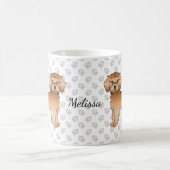 Apricot Mini Goldendoodle Cartoon Dog & Name Kaffeetasse (Mittel)