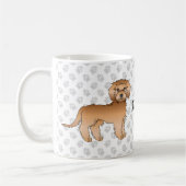 Apricot Mini Goldendoodle Cartoon Dog & Name Kaffeetasse (Links)
