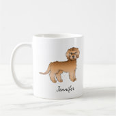 Apricot Mini Goldendoodle Cartoon Dog & Name Kaffeetasse (Links)
