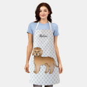 Apricot Mini Goldendoodle Cartoon Dog & Name Schürze (Getragen)