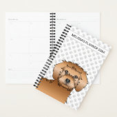 Apricot Mini Goldendoodle Cartoon Dog & Text Planer (Anzeige)