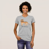 Apricot Mini Goldendoodle Cartoon Dog & Text T-Shirt (Vorne ganz)