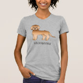 Apricot Mini Goldendoodle Cartoon Dog & Text T-Shirt (Vorderseite)