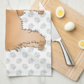 Apricot Mini Goldendoodle Niedlicher Cartoon Dog & Geschirrtuch (Viertel Falte)