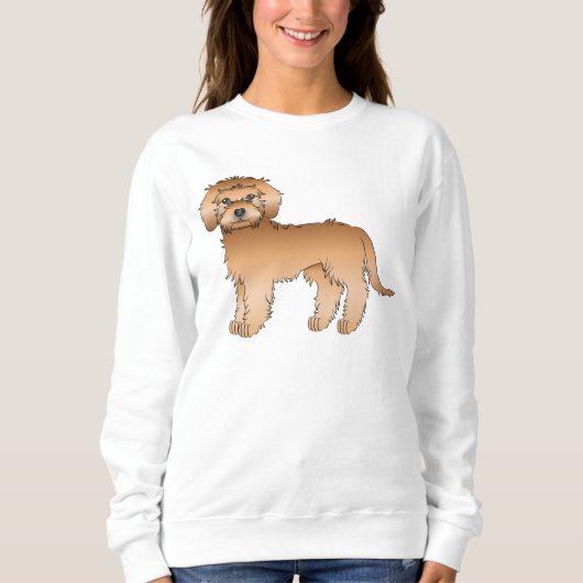 Apricot Mini Goldendoodle Niedlicher Cartoon Dog Sweatshirt (Vorderseite)