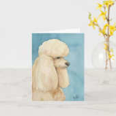 Apricot Miniatur Poodle Dog Art Note Card Karte (Gelbe Blume)