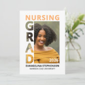 Apricot Nursing Graduate 2026 Announcement Einladung (Stehend Vorderseite)