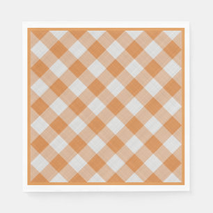 Apricot Orange Country Hütte Gingham Streifen Serviette