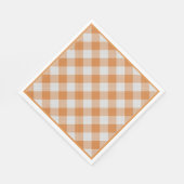 Apricot Orange Country Hütte Gingham Streifen Serviette (Ecke)