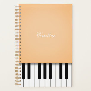 Apricot Orange Piano Keyboard Personalisierte Musi Planer