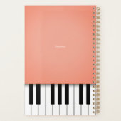 Apricot Orange Piano Keyboard Personalisierte Musi Planer (Rückseite)