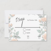 Apricot Orange Rose Wedding RSVP Karte (Vorderseite)