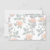 Apricot Orange Rose Wedding RSVP Karte (Rückseite)