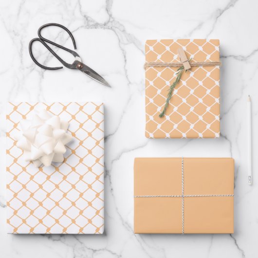 Apricot palästinensisches Keffiyedesign Geschenkpapier Set (Vorderseite)