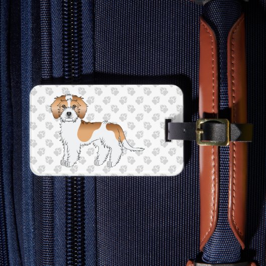 Apricot Parti-color Mini Goldendoodle Dog Gepäckanhänger (Vorderseite Insitu 4)