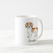 Apricot Parti-color Mini Goldendoodle Dog & Name Kaffeetasse (VorderseiteRechts)