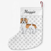 Apricot Parti-color Mini Goldendoodle Dog & Name Kleiner Weihnachtsstrumpf (Rückseite)