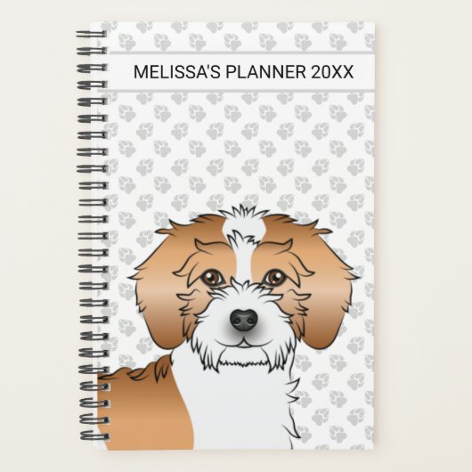 Apricot Parti-color Mini Goldendoodle Dog Planer (Vorderseite)