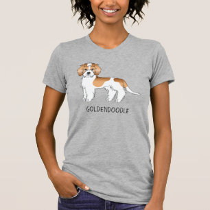Apricot Parti-color Mini Goldendoodle Hund & Text T-Shirt
