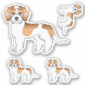 Apricot Parti-color Mini Goldendoodle Hunde Aufkleber (Vorderseite)