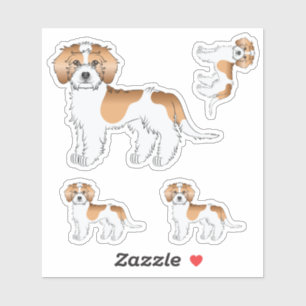 Apricot Parti-color Mini Goldendoodle Hunde Aufkleber