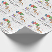 Apricot Parti Colour Mini Goldendoodle Hund Geburt Geschenkpapier (Ecke)