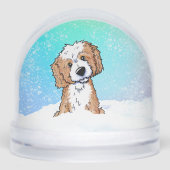 Apricot Parti Goldendoodle  Schneekugeln (Vorderseite)