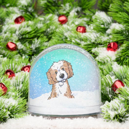 Apricot Parti Goldendoodle  Schneekugeln (Weihnachten)