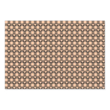 Apricot Peach Black Buffalo Heart Plaid