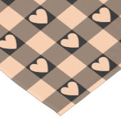 Apricot Peach Black Buffalo Heart Table Runner Kurzer Tischläufer (Ecke)