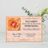 Apricot Peach Hybrid Rose Blume Hochzeit Einladung (Stehend Vorderseite)