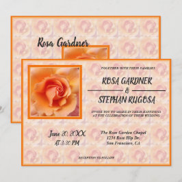 Apricot Peach Hybrid Rose Blume Hochzeit Einladung