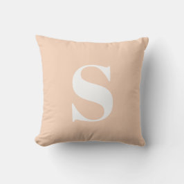 Apricot Peach Initial Mit Monogramm Outdoor Pillow Kissen