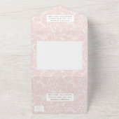 Apricot Peach Lace Filigree Paisley Wedding RSVP All In One Einladung (Außenbereich)