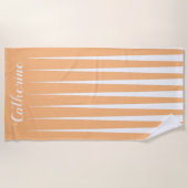 Apricot Peach Orange Pleat Triangle Design Strandtuch (Vorderseite)