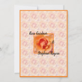 Apricot Peach Rose Blume Blossom / Gerahmte Hochze Einladung (Rückseite)
