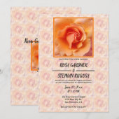 Apricot Peach Rose Blume Blossom Hochzeit Einladung (Vorne/Hinten)