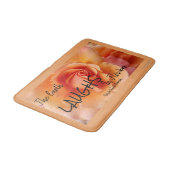 Apricot Peach Rose Blume Nah Up Foto Badematte (Schrägansicht)