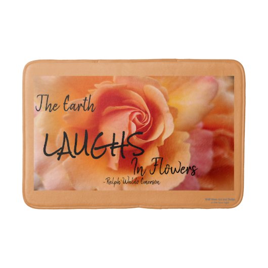 Apricot Peach Rose Blume Nah Up Foto Badematte (Vorderseite)