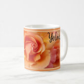 Apricot Peach Rose Blume Nah Up Foto Kaffeetasse (VorderseiteRechts)