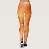 Apricot Peach Rose Blume Nah Up Foto Leggings (Rückseite)
