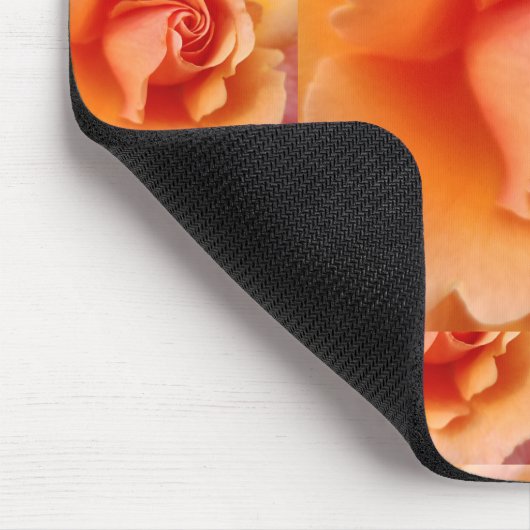 Apricot Peach Rose Blume Nah Up Foto Mousepad (Ecke)