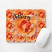 Apricot Peach Rose Blume Nah Up Foto Mousepad (Mit Mouse)