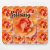Apricot Peach Rose Blume Nah Up Foto Mousepad (Vorne)